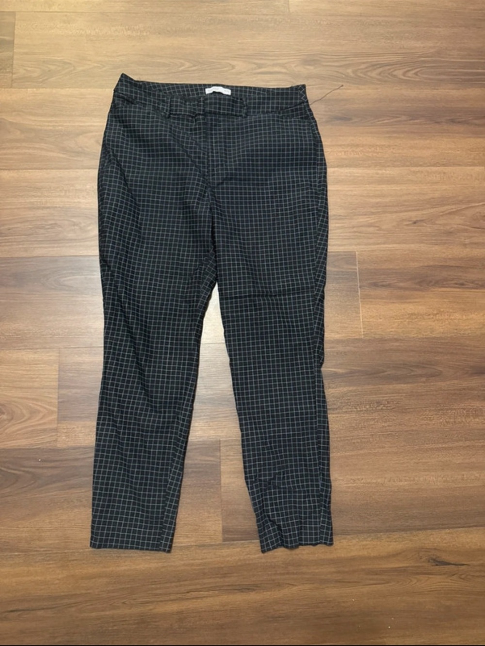 Nine West Black Windowpane Cropped Trousers
